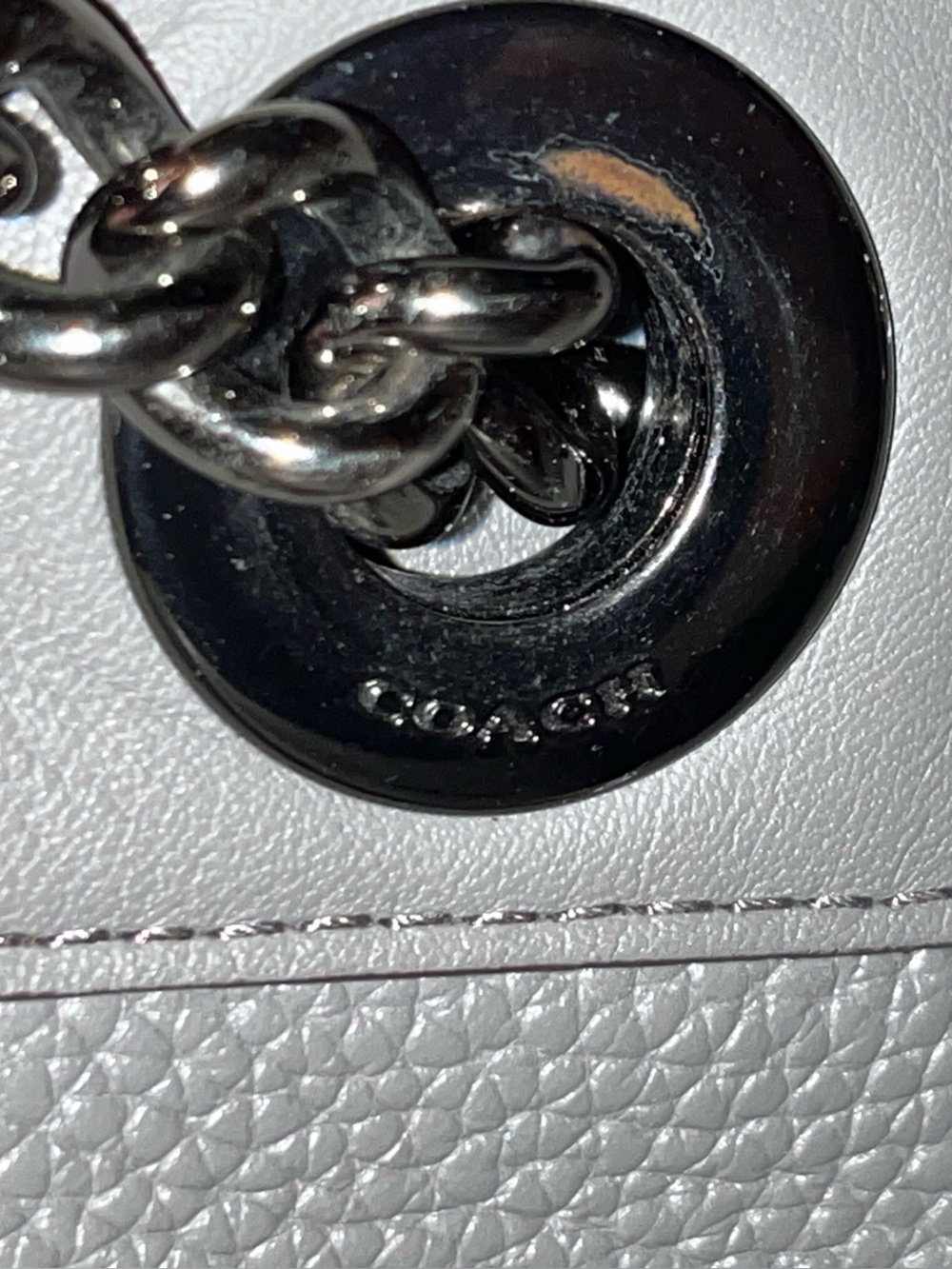 Coach EUC Gray Edie turn-lock Leather and Suede Shoulder Bag Retails $495 - Picture 12 of 12